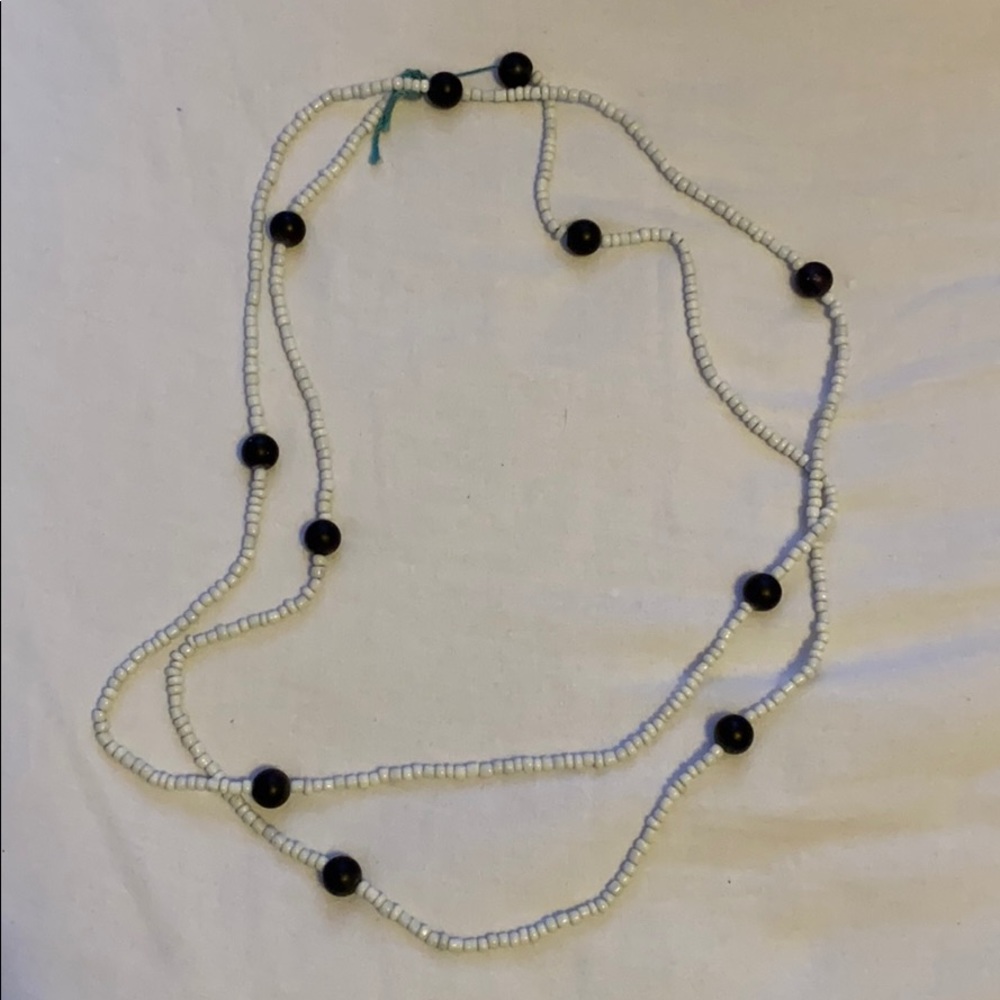 White and black beaded necklace